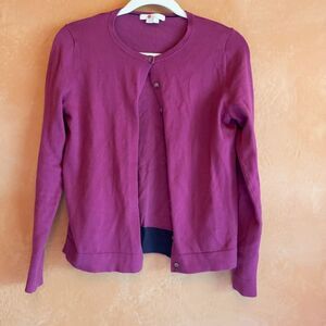 Boden Plum Purple Button Front Cardigan Size Small Lightweight Layering Sweater
